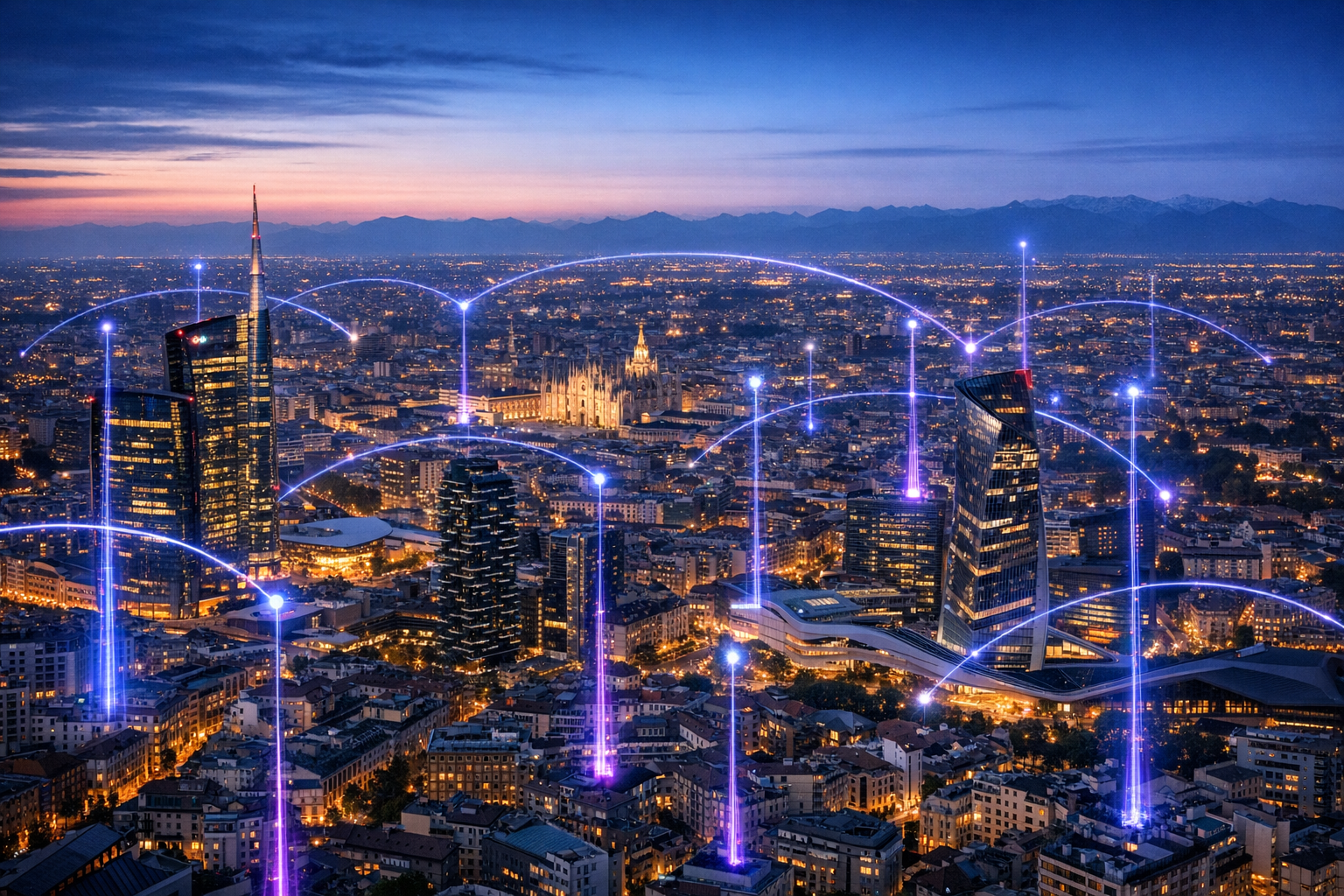 Smart city italiana con connettività 5G